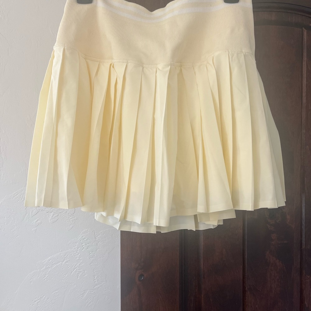 Butter Yellow Pleated Tennis Skort